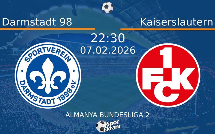 07 Şubat 2026 Darmstadt 98 vs Kaiserslautern maçı Hangi Kanalda Saat Kaçta Yayınlanacak? 07 Şubat 2026 Darmstadt 98 vs Kaiserslautern maçı Hangi Kanalda Saat Kaçta Yayınlanacak?