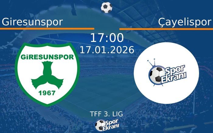 17 Ocak 2026 Giresunspor vs Çayelispor maçı Hangi Kanalda Saat Kaçta Yayınlanacak? 17 Ocak 2026 Giresunspor vs Çayelispor maçı Hangi Kanalda Saat Kaçta Yayınlanacak?