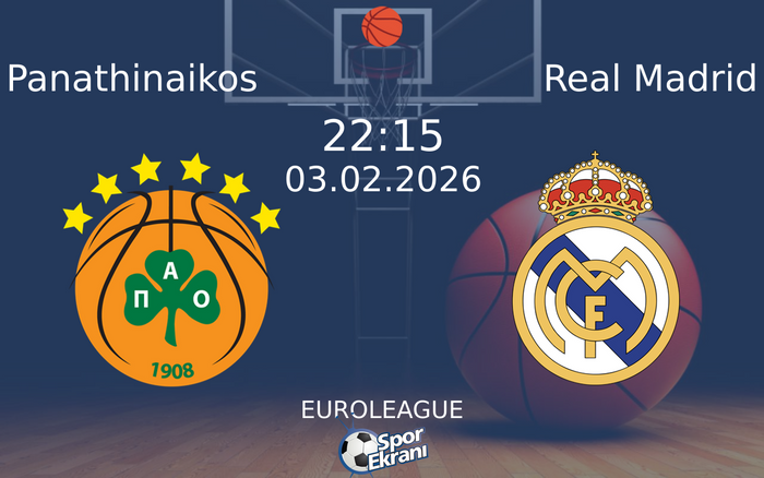 03 Şubat 2026 Panathinaikos vs Real Madrid maçı Hangi Kanalda Saat Kaçta Yayınlanacak? 03 Şubat 2026 Panathinaikos vs Real Madrid maçı Hangi Kanalda Saat Kaçta Yayınlanacak?