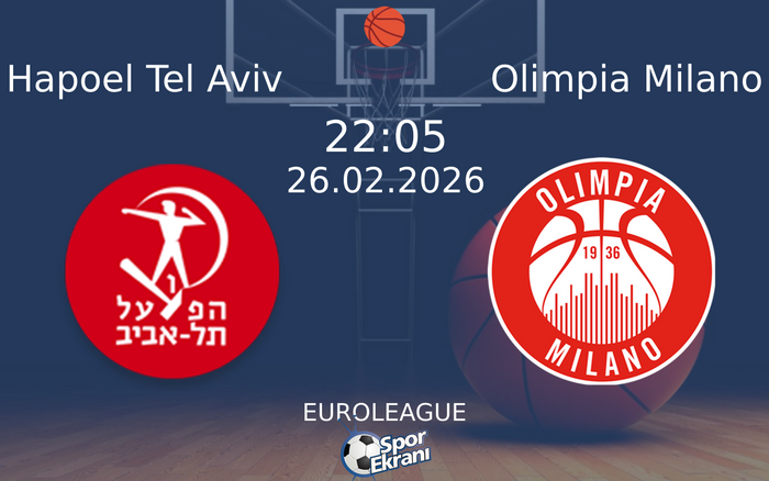 26 Şubat 2026 Hapoel Tel Aviv vs Olimpia Milano maçı Hangi Kanalda Saat Kaçta Yayınlanacak?