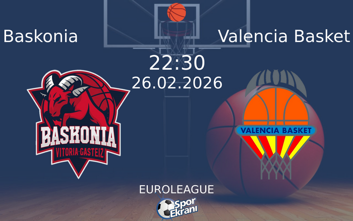 26 Şubat 2026 Baskonia vs Valencia Basket maçı Hangi Kanalda Saat Kaçta Yayınlanacak?