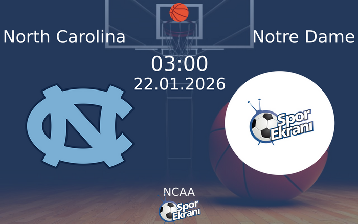 22 Ocak 2026 North Carolina vs Notre Dame maçı Hangi Kanalda Saat Kaçta Yayınlanacak?