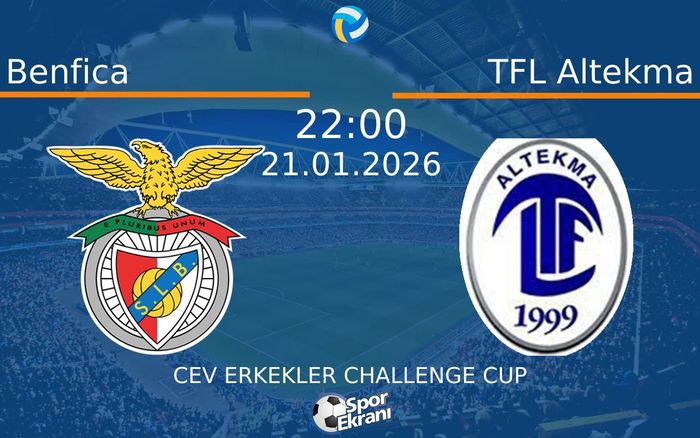 21 Ocak 2026 Benfica vs TFL Altekma maçı Hangi Kanalda Saat Kaçta Yayınlanacak? 21 Ocak 2026 Benfica vs TFL Altekma maçı Hangi Kanalda Saat Kaçta Yayınlanacak?