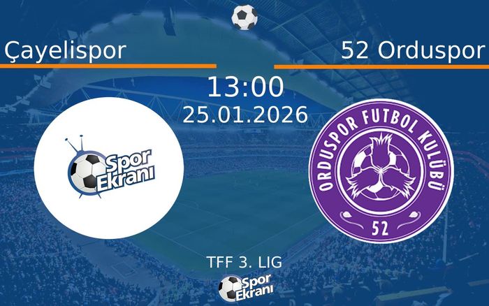 25 Ocak 2026 Çayelispor vs 52 Orduspor maçı Hangi Kanalda Saat Kaçta Yayınlanacak? 25 Ocak 2026 Çayelispor vs 52 Orduspor maçı Hangi Kanalda Saat Kaçta Yayınlanacak?