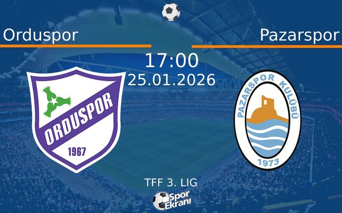 25 Ocak 2026 Orduspor vs Pazarspor maçı Hangi Kanalda Saat Kaçta Yayınlanacak?