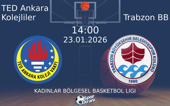 23 Ocak 2026 TED Ankara Kolejliler vs Trabzon BB maçı Hangi Kanalda Saat Kaçta Yayınlanacak? 23 Ocak 2026 TED Ankara Kolejliler vs Trabzon BB maçı Hangi Kanalda Saat Kaçta Yayınlanacak?