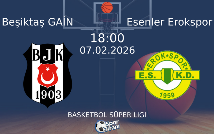 07 Şubat 2026 Beşiktaş GAİN vs Esenler Erokspor maçı Hangi Kanalda Saat Kaçta Yayınlanacak?