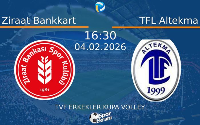 04 Şubat 2026 Ziraat Bankkart vs TFL Altekma maçı Hangi Kanalda Saat Kaçta Yayınlanacak? 04 Şubat 2026 Ziraat Bankkart vs TFL Altekma maçı Hangi Kanalda Saat Kaçta Yayınlanacak?