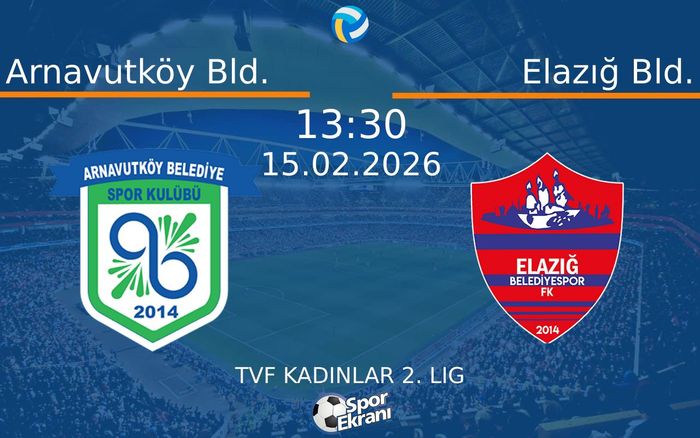 15 Şubat 2026 Arnavutköy Bld. vs Elazığ Bld. maçı Hangi Kanalda Saat Kaçta Yayınlanacak? 15 Şubat 2026 Arnavutköy Bld. vs Elazığ Bld. maçı Hangi Kanalda Saat Kaçta Yayınlanacak?