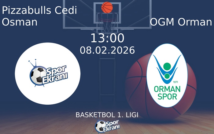 08 Şubat 2026 Pizzabulls Cedi Osman vs OGM Orman maçı Hangi Kanalda Saat Kaçta Yayınlanacak? 08 Şubat 2026 Pizzabulls Cedi Osman vs OGM Orman maçı Hangi Kanalda Saat Kaçta Yayınlanacak?