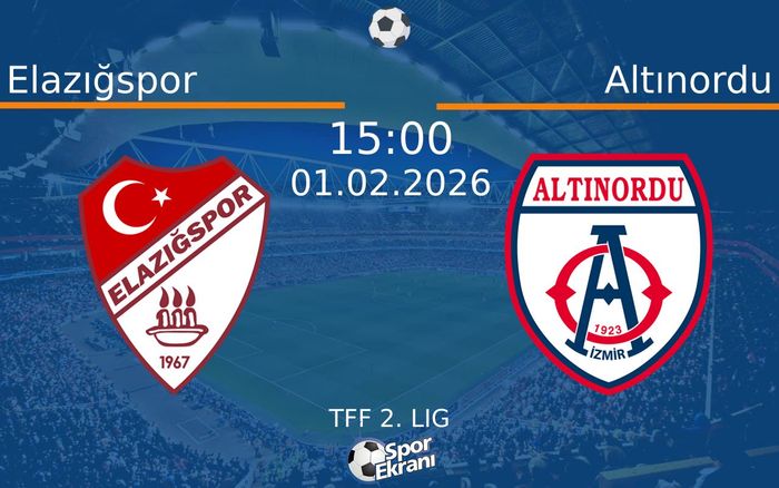 01 Şubat 2026 Elazığspor vs Altınordu maçı Hangi Kanalda Saat Kaçta Yayınlanacak? 01 Şubat 2026 Elazığspor vs Altınordu maçı Hangi Kanalda Saat Kaçta Yayınlanacak?
