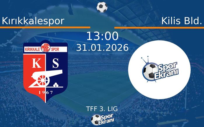 31 Ocak 2026 Kırıkkalespor vs Kilis Bld. maçı Hangi Kanalda Saat Kaçta Yayınlanacak? 31 Ocak 2026 Kırıkkalespor vs Kilis Bld. maçı Hangi Kanalda Saat Kaçta Yayınlanacak?