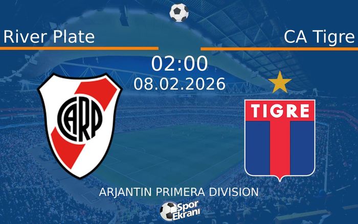 08 Şubat 2026 River Plate vs CA Tigre maçı Hangi Kanalda Saat Kaçta Yayınlanacak? 08 Şubat 2026 River Plate vs CA Tigre maçı Hangi Kanalda Saat Kaçta Yayınlanacak?