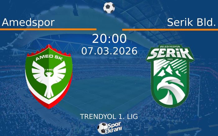 07 Mart 2026 Amedspor vs Serik Bld. maçı Hangi Kanalda Saat Kaçta Yayınlanacak? 07 Mart 2026 Amedspor vs Serik Bld. maçı Hangi Kanalda Saat Kaçta Yayınlanacak?