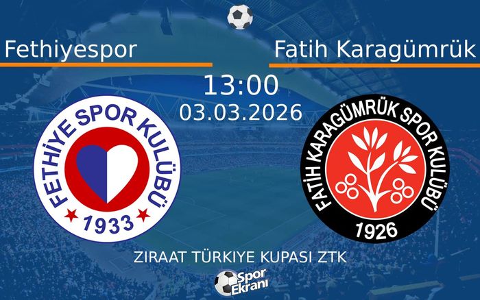 03 Mart 2026 Fethiyespor vs Fatih Karagümrük maçı Hangi Kanalda Saat Kaçta Yayınlanacak? 03 Mart 2026 Fethiyespor vs Fatih Karagümrük maçı Hangi Kanalda Saat Kaçta Yayınlanacak?