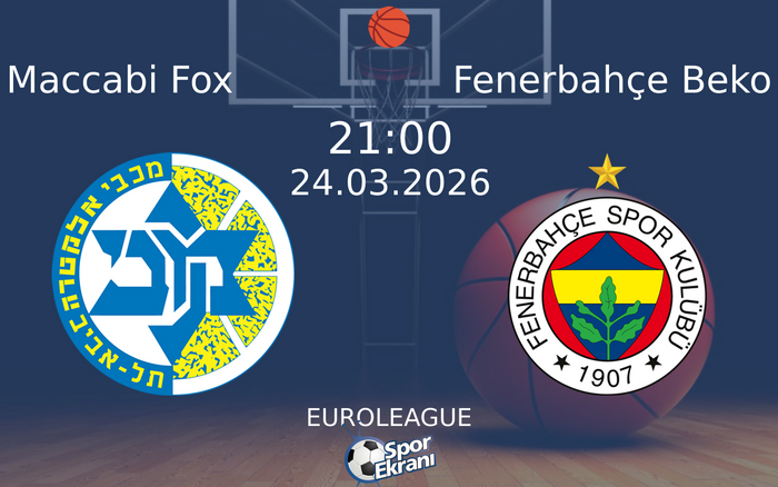 24 Mart 2026 Maccabi Fox vs Fenerbahçe Beko maçı Hangi Kanalda Saat Kaçta Yayınlanacak?