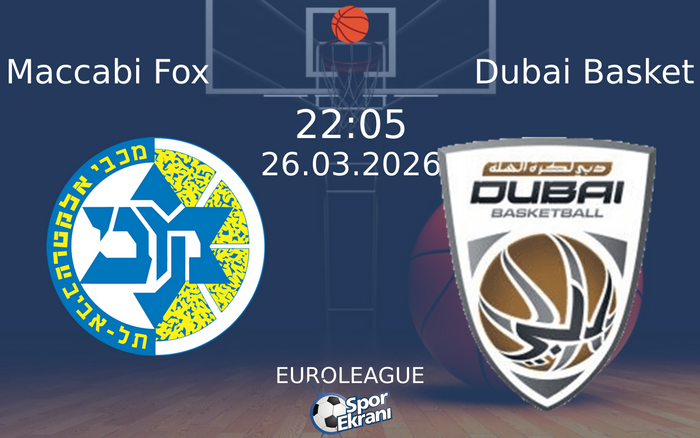 26 Mart 2026 Maccabi Fox vs Dubai Basket maçı Hangi Kanalda Saat Kaçta Yayınlanacak?