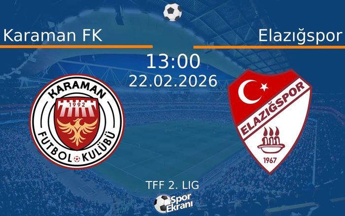 22 Şubat 2026 Karaman FK vs Elazığspor maçı Hangi Kanalda Saat Kaçta Yayınlanacak? 22 Şubat 2026 Karaman FK vs Elazığspor maçı Hangi Kanalda Saat Kaçta Yayınlanacak?