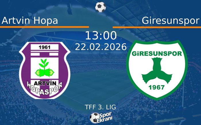 22 Şubat 2026 Artvin Hopa vs Giresunspor maçı Hangi Kanalda Saat Kaçta Yayınlanacak? 22 Şubat 2026 Artvin Hopa vs Giresunspor maçı Hangi Kanalda Saat Kaçta Yayınlanacak?