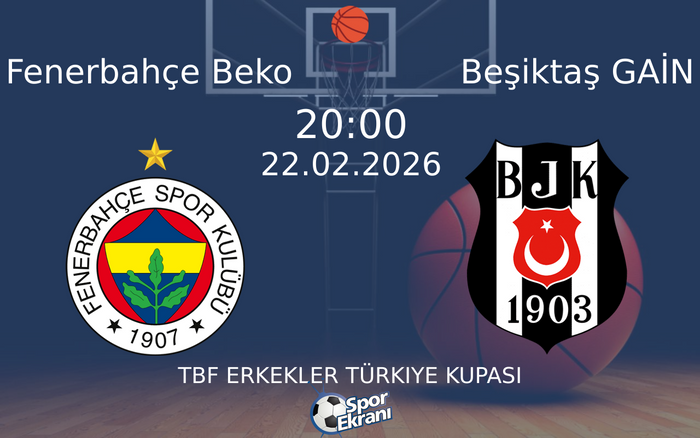 22 Şubat 2026 Fenerbahçe Beko vs Beşiktaş GAİN maçı Hangi Kanalda Saat Kaçta Yayınlanacak?