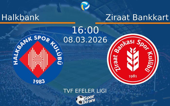 08 Mart 2026 Halkbank vs Ziraat Bankkart maçı Hangi Kanalda Saat Kaçta Yayınlanacak? 08 Mart 2026 Halkbank vs Ziraat Bankkart maçı Hangi Kanalda Saat Kaçta Yayınlanacak?