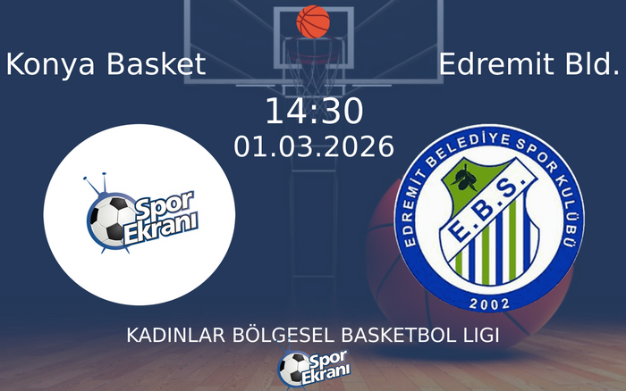 01 Mart 2026 Konya Basket vs Edremit Bld. maçı Hangi Kanalda Saat Kaçta Yayınlanacak?