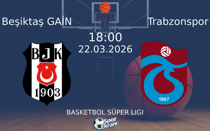 22 Mart 2026 Beşiktaş GAİN vs Trabzonspor maçı Hangi Kanalda Saat Kaçta Yayınlanacak? 22 Mart 2026 Beşiktaş GAİN vs Trabzonspor maçı Hangi Kanalda Saat Kaçta Yayınlanacak?