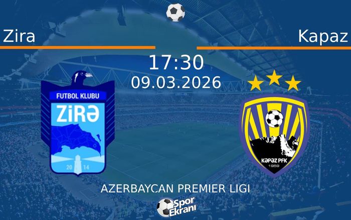 09 Mart 2026 Zira vs Kapaz maçı Hangi Kanalda Saat Kaçta Yayınlanacak? 09 Mart 2026 Zira vs Kapaz maçı Hangi Kanalda Saat Kaçta Yayınlanacak?