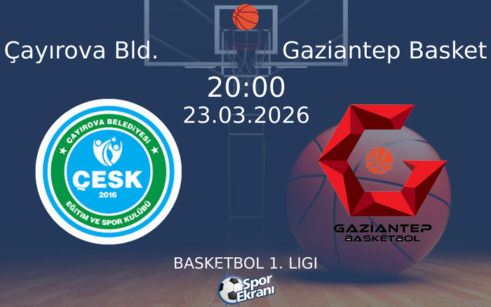 23 Mart 2026 Çayırova Bld. vs Gaziantep Basket maçı Hangi Kanalda Saat Kaçta Yayınlanacak?
