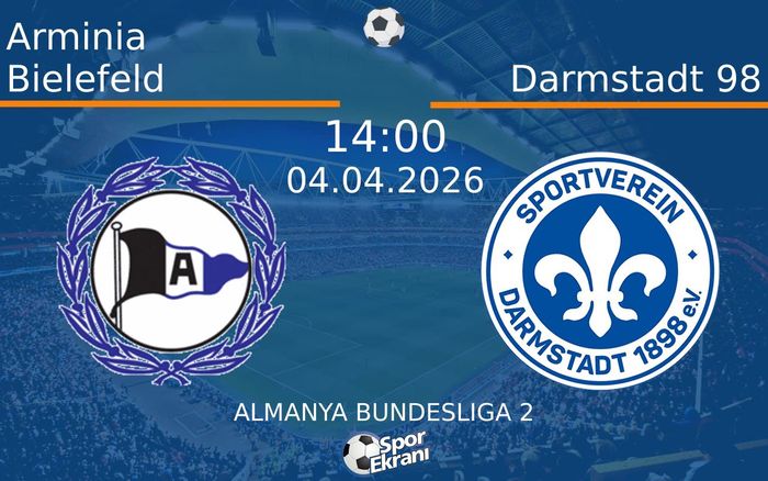 04 Nisan 2026 Arminia Bielefeld vs Darmstadt 98 maçı Hangi Kanalda Saat Kaçta Yayınlanacak?