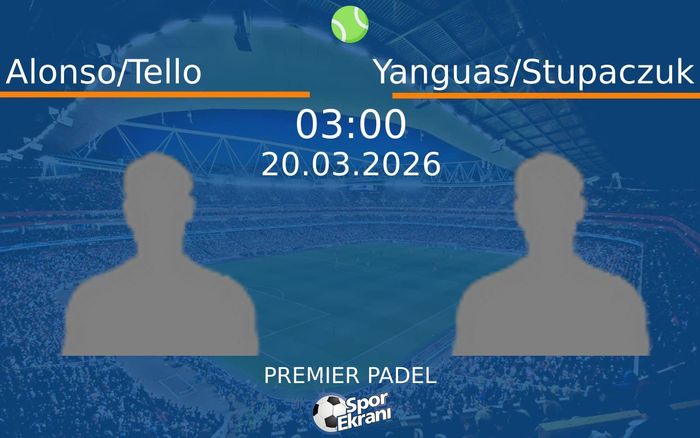 20 Mart 2026 Alonso/Tello vs Yanguas/Stupaczuk maçı Hangi Kanalda Saat Kaçta Yayınlanacak?
