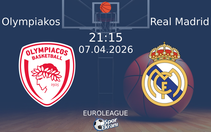 07 Nisan 2026 Olympiakos vs Real Madrid maçı Hangi Kanalda Saat Kaçta Yayınlanacak? 07 Nisan 2026 Olympiakos vs Real Madrid maçı Hangi Kanalda Saat Kaçta Yayınlanacak?