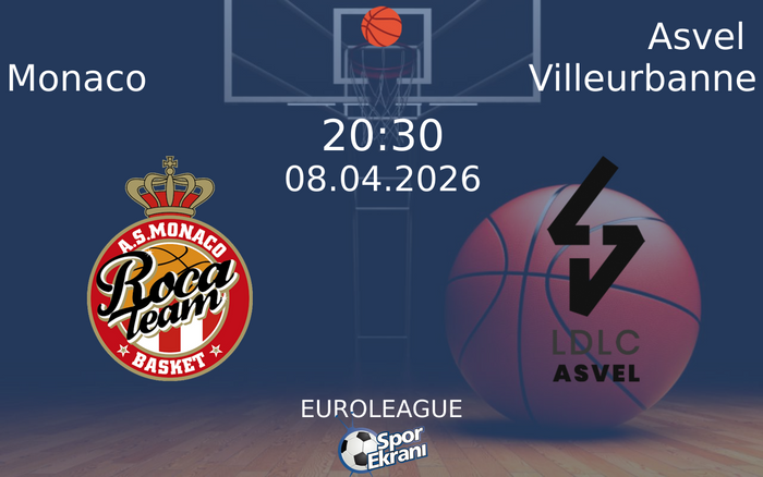 08 Nisan 2026 Monaco vs Asvel Villeurbanne maçı Hangi Kanalda Saat Kaçta Yayınlanacak? 08 Nisan 2026 Monaco vs Asvel Villeurbanne maçı Hangi Kanalda Saat Kaçta Yayınlanacak?