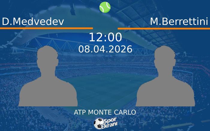08 Nisan 2026 D.Medvedev vs M.Berrettini maçı Hangi Kanalda Saat Kaçta Yayınlanacak? 08 Nisan 2026 D.Medvedev vs M.Berrettini maçı Hangi Kanalda Saat Kaçta Yayınlanacak?