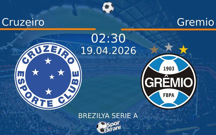 19 Nisan 2026 Cruzeiro vs Gremio maçı Hangi Kanalda Saat Kaçta Yayınlanacak? 19 Nisan 2026 Cruzeiro vs Gremio maçı Hangi Kanalda Saat Kaçta Yayınlanacak?