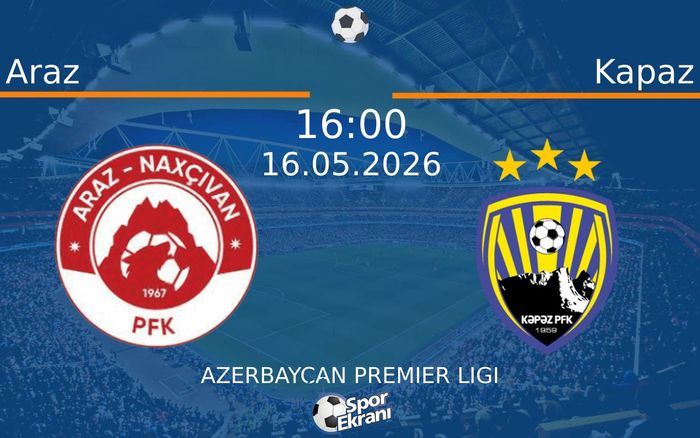 16 Mayıs 2026 Araz vs Kapaz maçı Hangi Kanalda Saat Kaçta Yayınlanacak? 16 Mayıs 2026 Araz vs Kapaz maçı Hangi Kanalda Saat Kaçta Yayınlanacak?