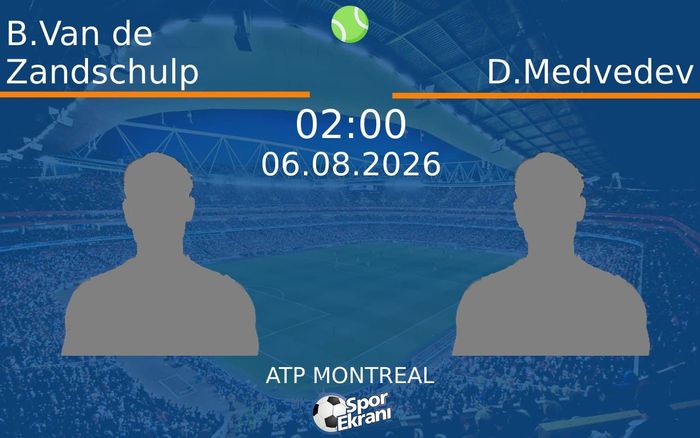06 Ağustos 2026 B.Van de Zandschulp vs D.Medvedev maçı Hangi Kanalda Saat Kaçta Yayınlanacak?