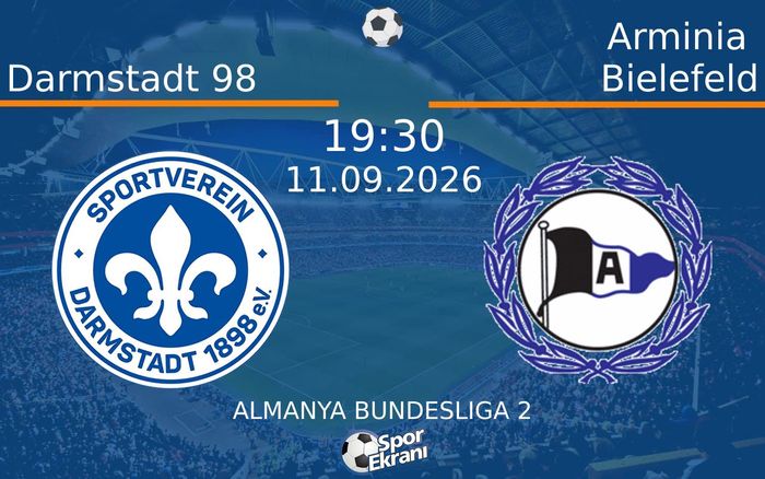 11 Eylül 2026 Darmstadt 98 vs Arminia Bielefeld maçı Hangi Kanalda Saat Kaçta Yayınlanacak? 11 Eylül 2026 Darmstadt 98 vs Arminia Bielefeld maçı Hangi Kanalda Saat Kaçta Yayınlanacak?