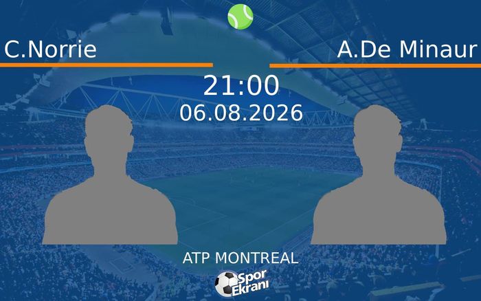 06 Ağustos 2026 C.Norrie vs A.De Minaur maçı Hangi Kanalda Saat Kaçta Yayınlanacak? 06 Ağustos 2026 C.Norrie vs A.De Minaur maçı Hangi Kanalda Saat Kaçta Yayınlanacak?