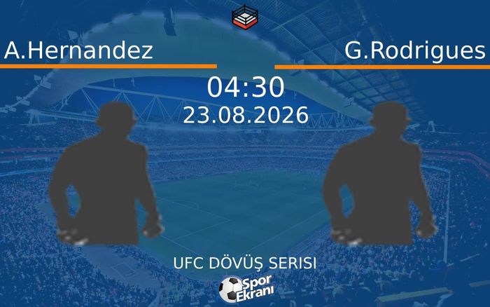 23 Ağustos 2026 A.Hernandez vs G.Rodrigues maçı Hangi Kanalda Saat Kaçta Yayınlanacak?
