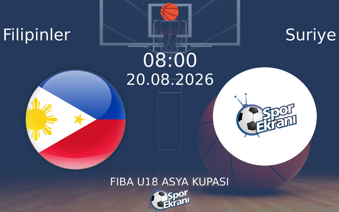 20 Ağustos 2026 Filipinler vs Suriye maçı Hangi Kanalda Saat Kaçta Yayınlanacak?
