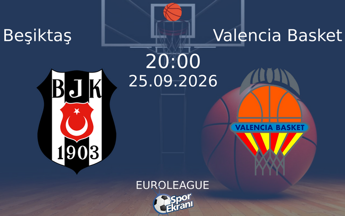 25 Eylül 2026 Beşiktaş vs Valencia Basket maçı Hangi Kanalda Saat Kaçta Yayınlanacak?
