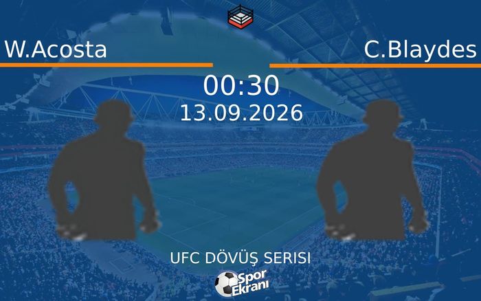 13 Eylül 2026 W.Acosta vs C.Blaydes maçı Hangi Kanalda Saat Kaçta Yayınlanacak?