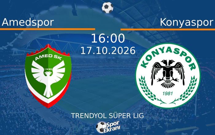 17 Ekim 2026 Amedspor vs Konyaspor maçı Hangi Kanalda Saat Kaçta Yayınlanacak?