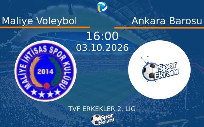 03 Ekim 2026 Maliye Voleybol vs Ankara Barosu maçı Hangi Kanalda Saat Kaçta Yayınlanacak?