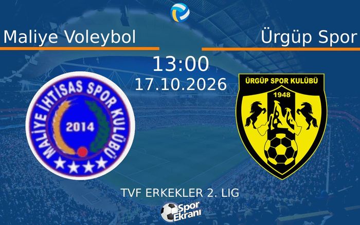 17 Ekim 2026 Maliye Voleybol vs Ürgüp Spor maçı Hangi Kanalda Saat Kaçta Yayınlanacak?