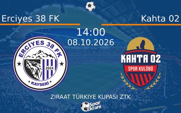 08 Ekim 2026 Erciyes 38 FK vs Kahta 02 maçı Hangi Kanalda Saat Kaçta Yayınlanacak? 08 Ekim 2026 Erciyes 38 FK vs Kahta 02 maçı Hangi Kanalda Saat Kaçta Yayınlanacak?