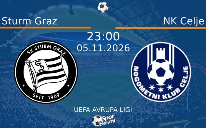 Sturm Graz vs NK Celje maçı Hangi Kanalda Saat Kaçta Yayınlanacak? | 05 Kasım 2026 Sturm Graz vs NK Celje maçı Hangi Kanalda Saat Kaçta Yayınlanacak? | 05 Kasım 2026
