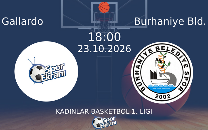 Gallardo vs Burhaniye Bld. maçı Hangi Kanalda Saat Kaçta Yayınlanacak? | 23 Ekim 2026