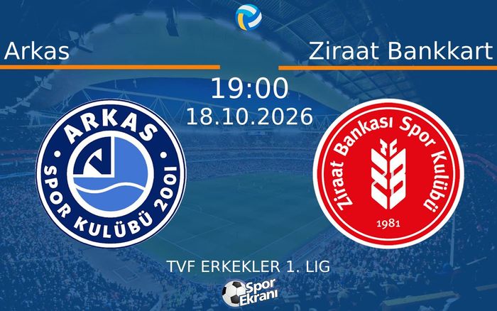 Arkas vs Ziraat Bankkart maçı Hangi Kanalda Saat Kaçta Yayınlanacak? | 18 Ekim 2026 Arkas vs Ziraat Bankkart maçı Hangi Kanalda Saat Kaçta Yayınlanacak? | 18 Ekim 2026